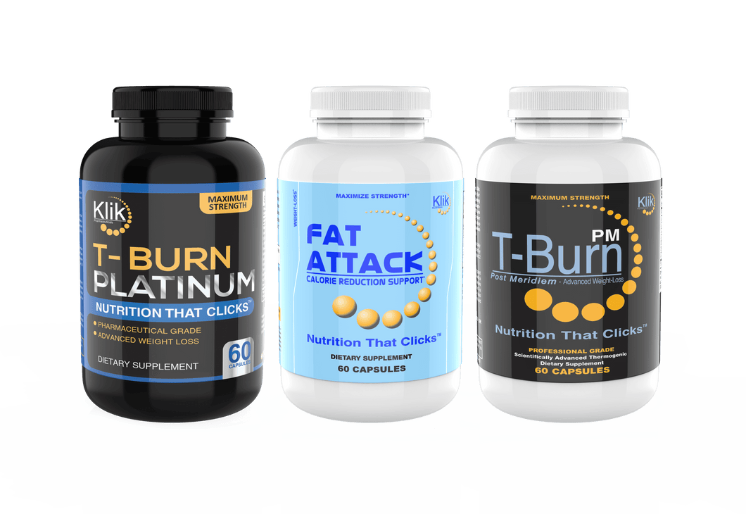 TBurn Platinum Fat Attack T Burn PM Combo - 1 Month Supply - Klik Nutrition