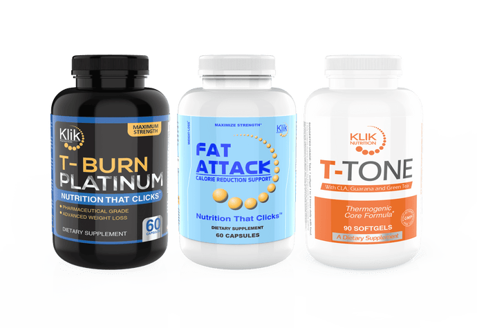 TBurn Platinum Fat Attack T Tone Combo 1 - Month Supply - Klik Nutrition