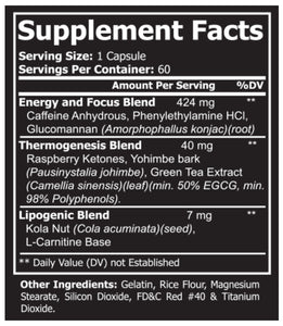  T Burn Platinum Nutrition Facts