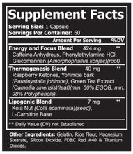 T-Burn Platinum Supplement Facts